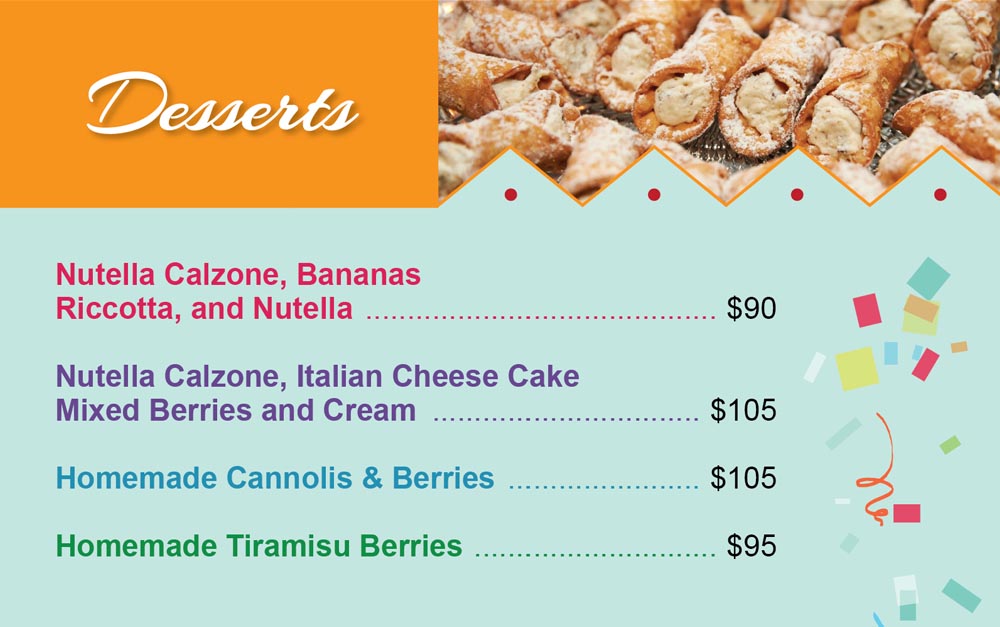 Desserts Prices